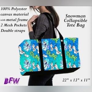 Collapsible Tote Bag - Snowman
